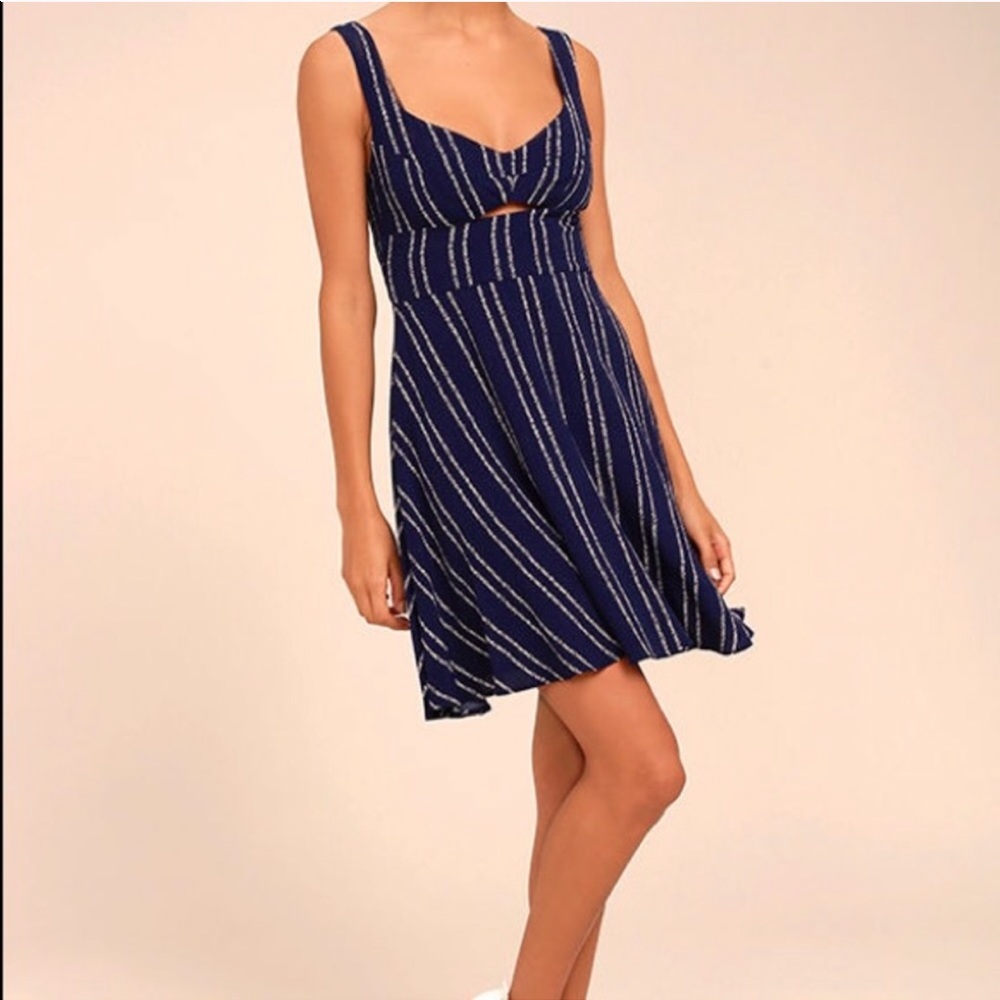 Sedona navy blue print dress